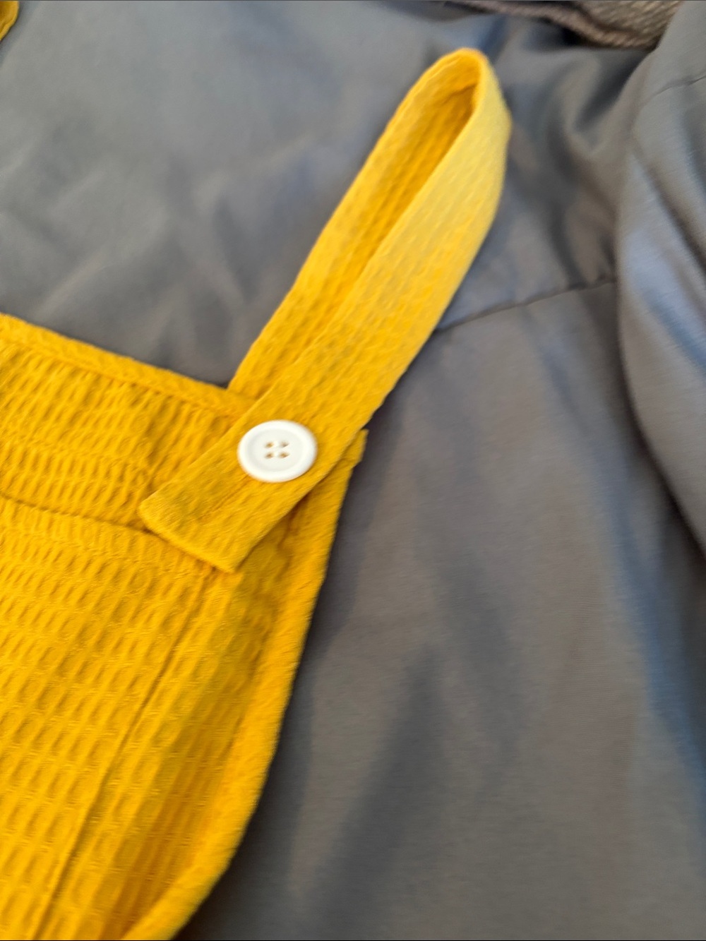 SHEIN Mustard Wide-Leg Linen Blend Overalls Jumpsuit - Picture 8 of 12